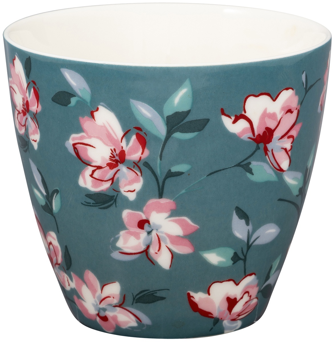 GreenGate Porcelánový hrnek na latté Clair Dusty Green