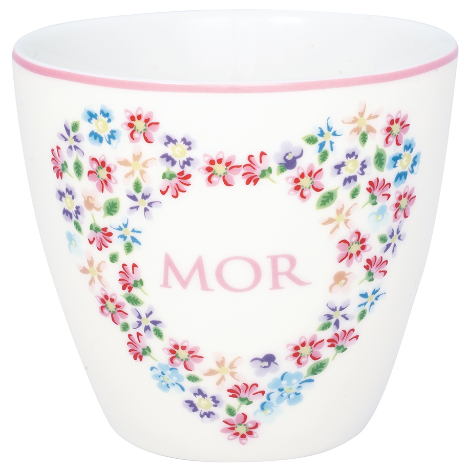 GreenGate Porcelánový hrnek na latté Columbine Mor