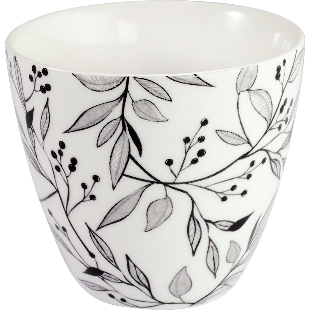 GreenGate Porcelánový hrnek na latté Drew White