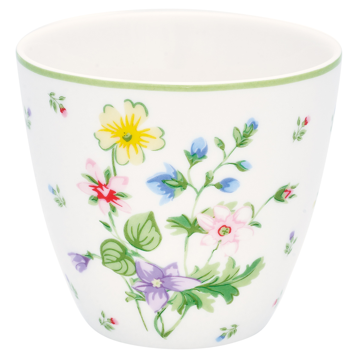 GreenGate Porcelánový hrnek na latté Fiola White