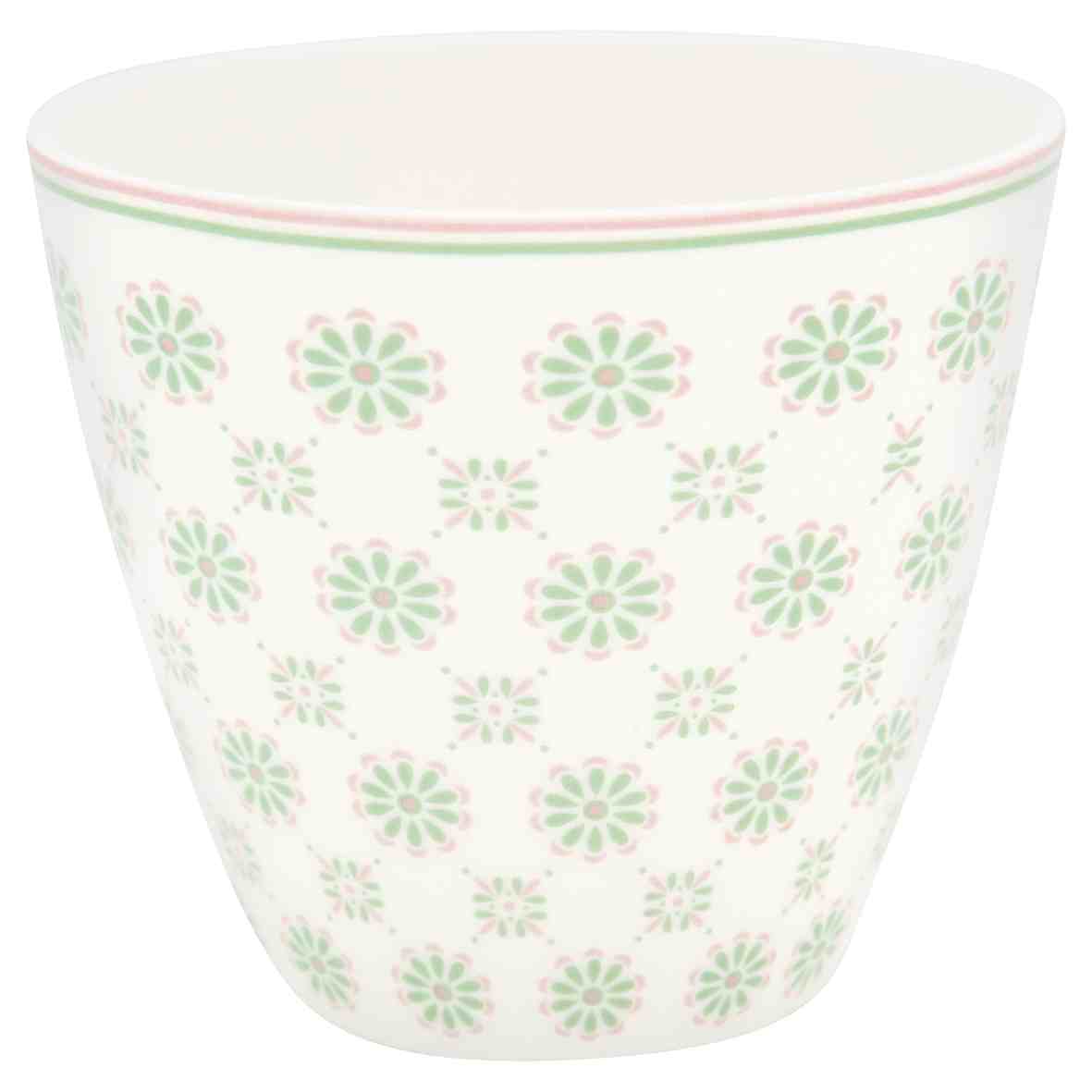 GreenGate Porcelánový hrnek na latté Mila White