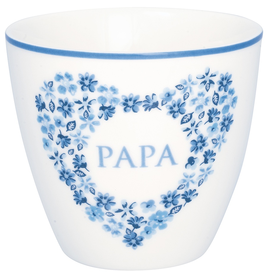 GreenGate Porcelánový hrnek na latté Papa
