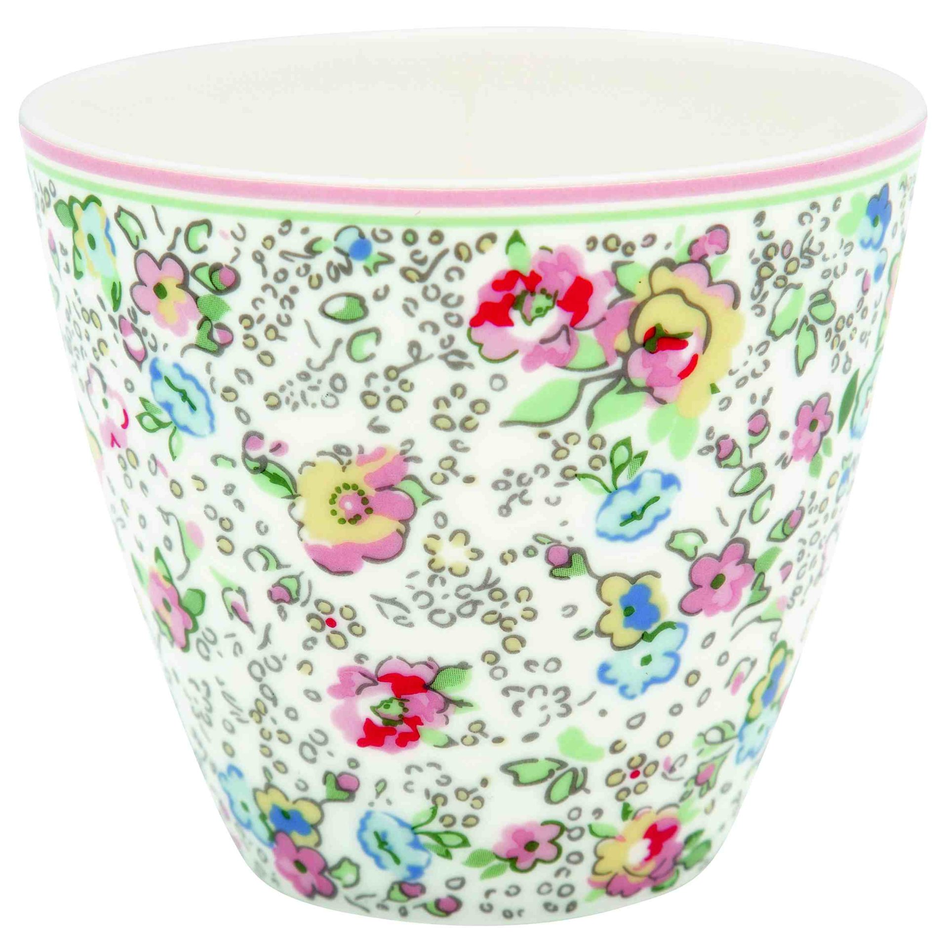 GreenGate Porcelánový hrnek na latté Vivianne White