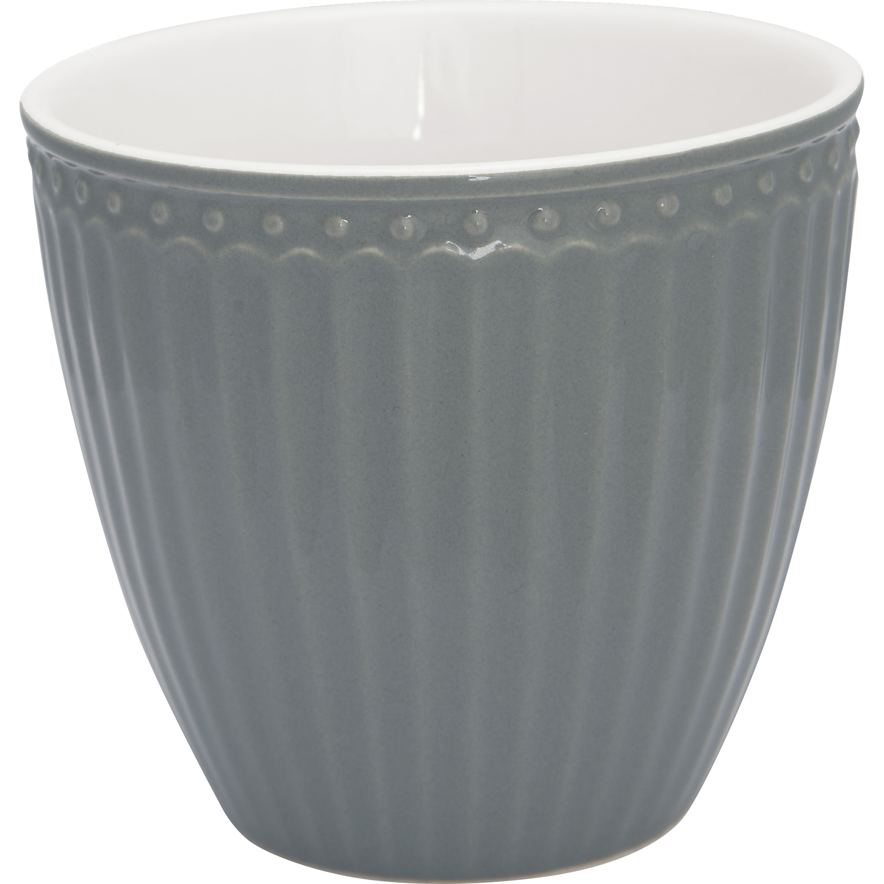 GreenGate Mini porcelánový hrnek na latté Alice Stone Grey