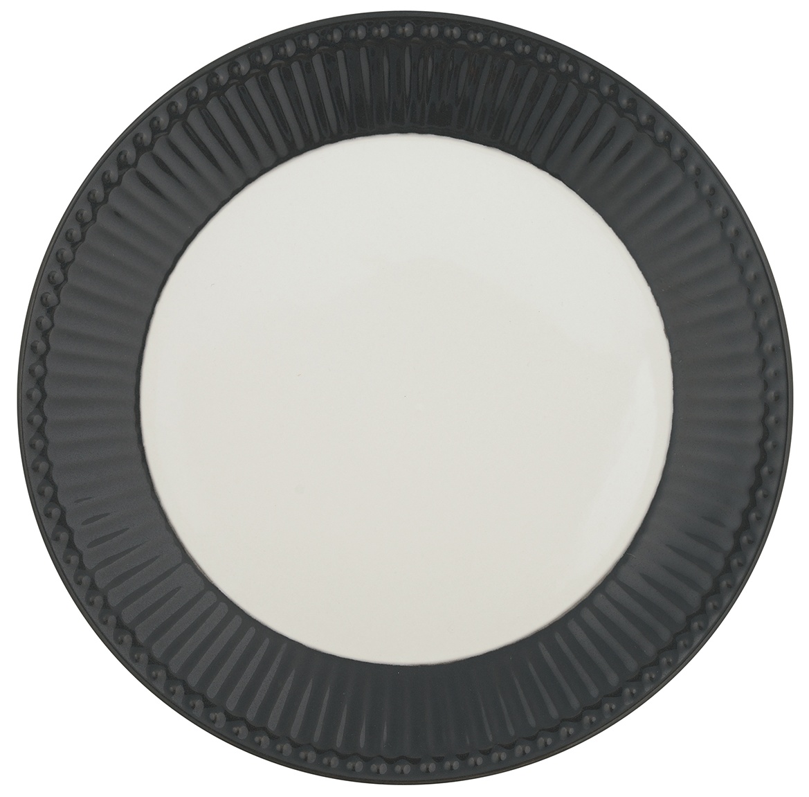 GreenGate Porcelánový dezertní talíř Alice Dark Grey