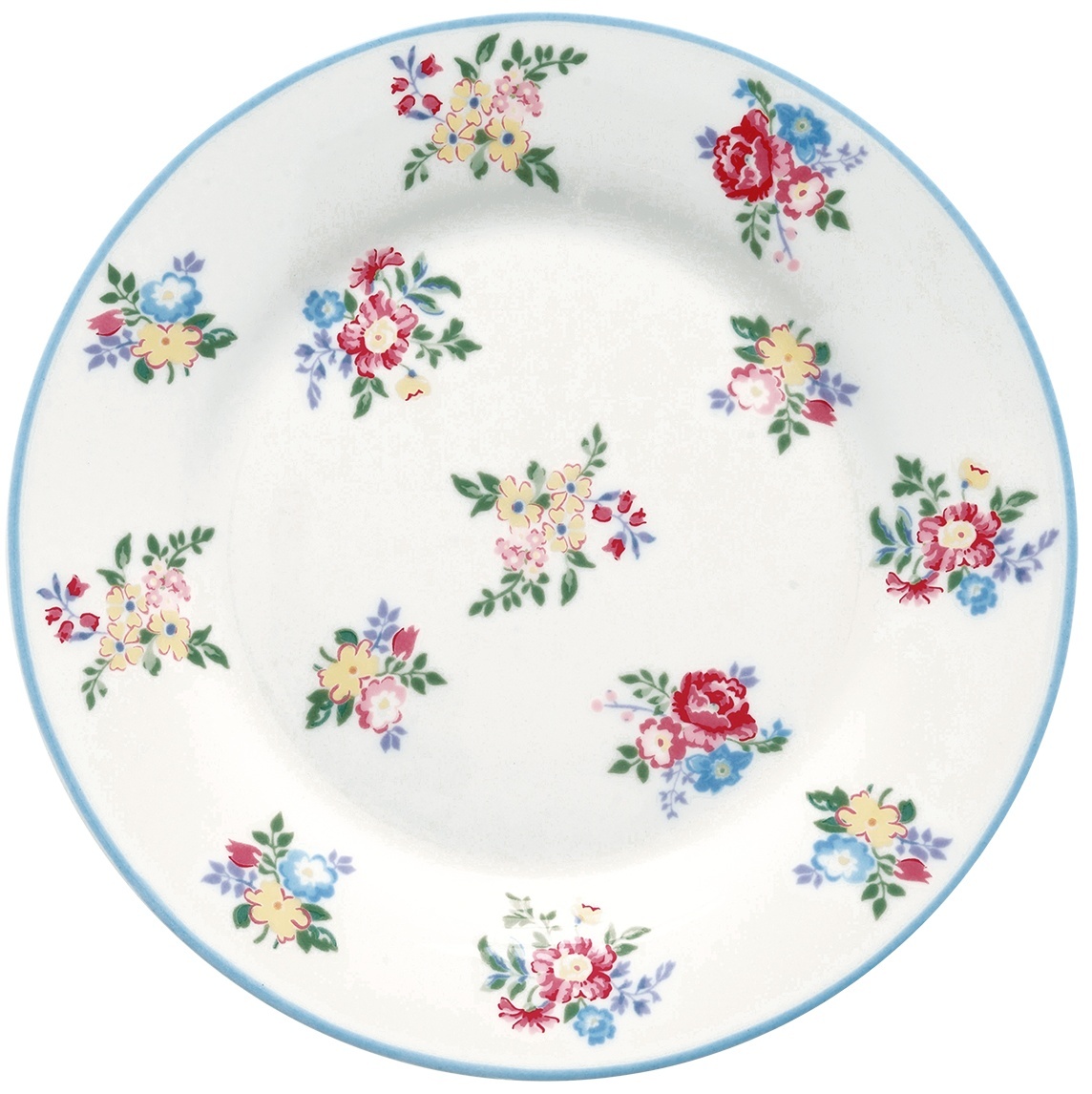 GreenGate Porcelánový dezertní talíř Elena Petit White