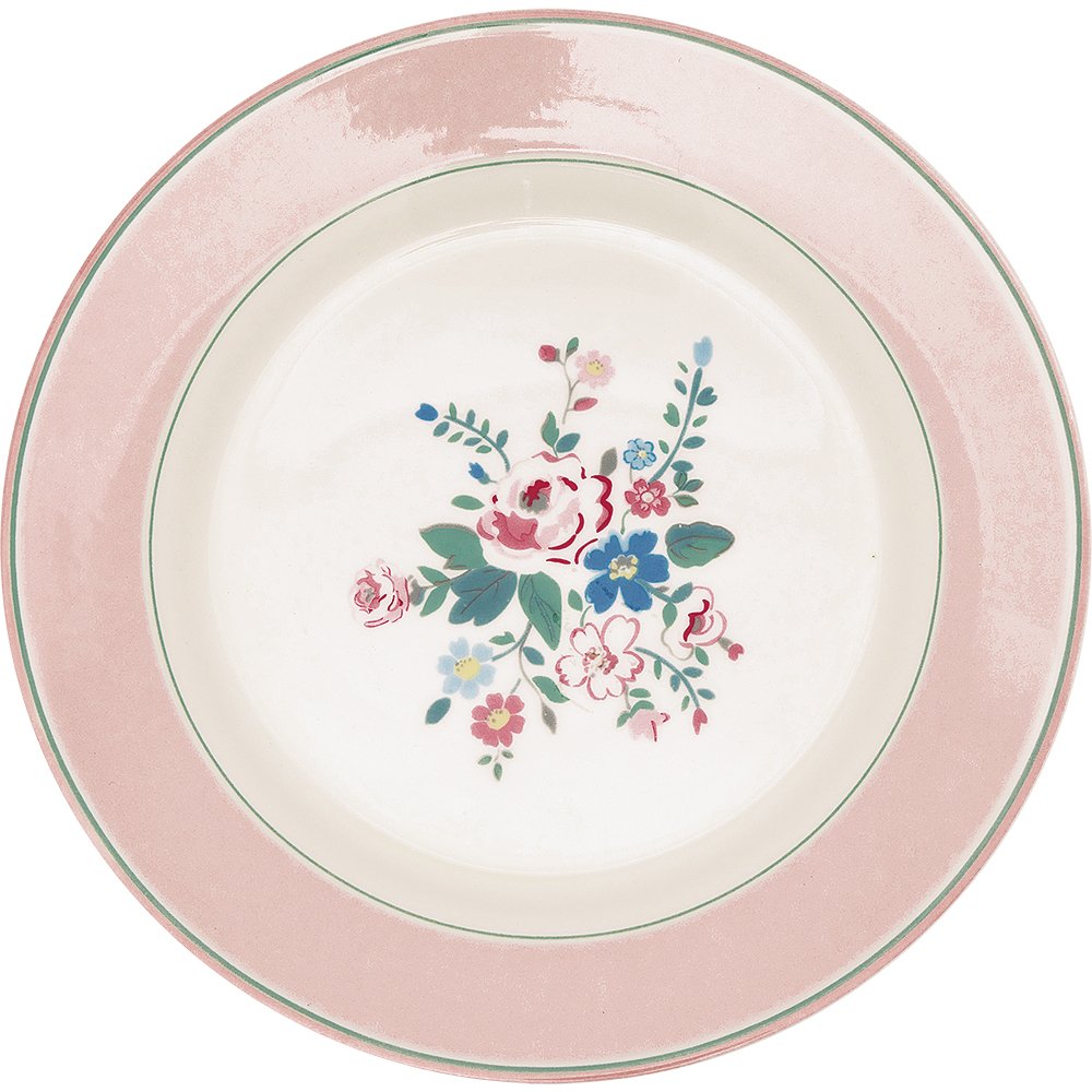 GreenGate Porcelánový dezertní talíř Inge-Marie Pale Pink