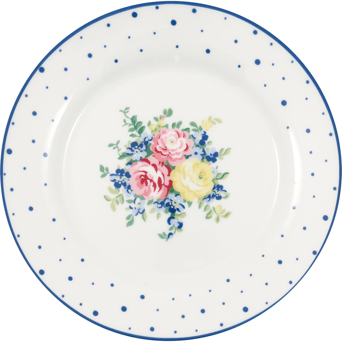 GreenGate Porcelánový dezertní talíř Laura White