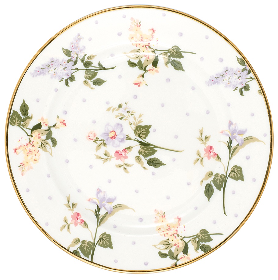 GreenGate Porcelánový dezertní talíř Asta White