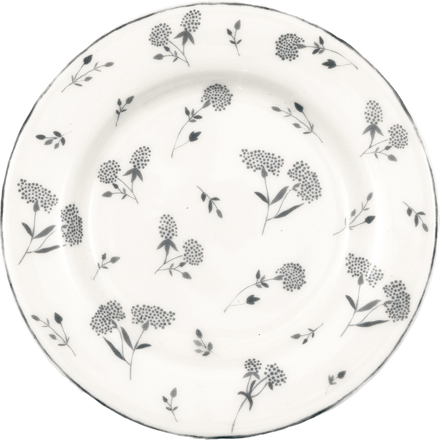 GreenGate Porcelánový dezertní talířek Sabine White