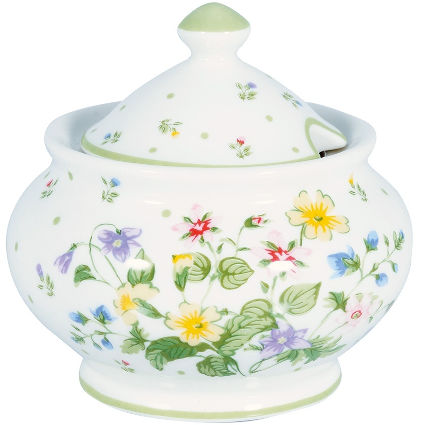 GreenGate Porcelánová cukřenka Fiola White