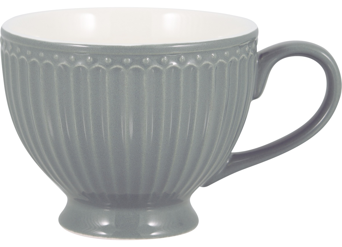 GreenGate Porcelánový hrnek na čaj Alice Stone Grey