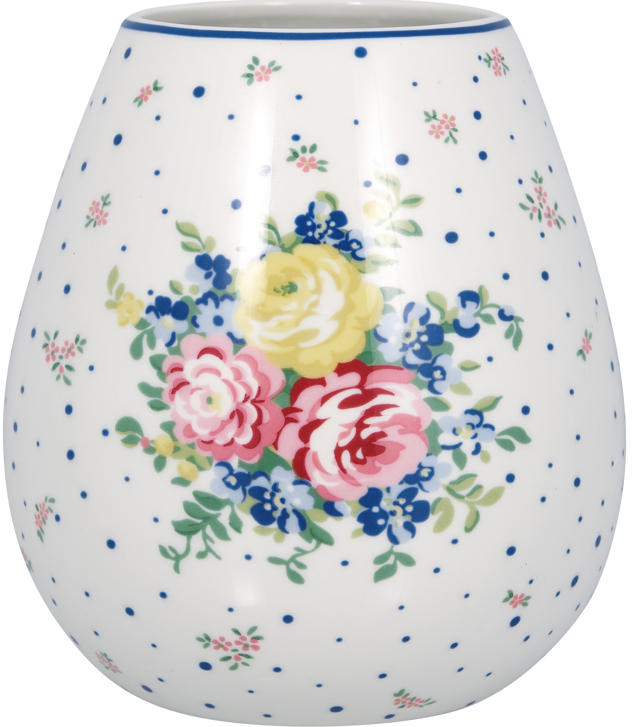 GreenGate Porcelánová váza Laura White