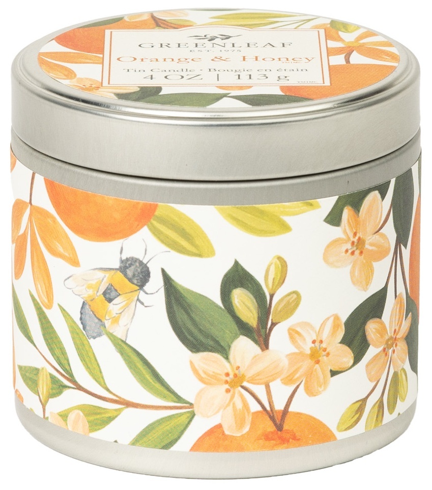 Greenleaf Vonná svíčka v plechové dóze Orange & Honey