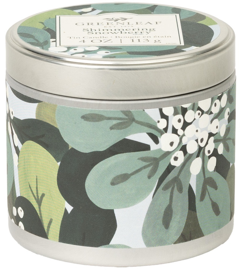 Greenleaf Vonná svíčka v plechové dóze Shimmering Snowberry