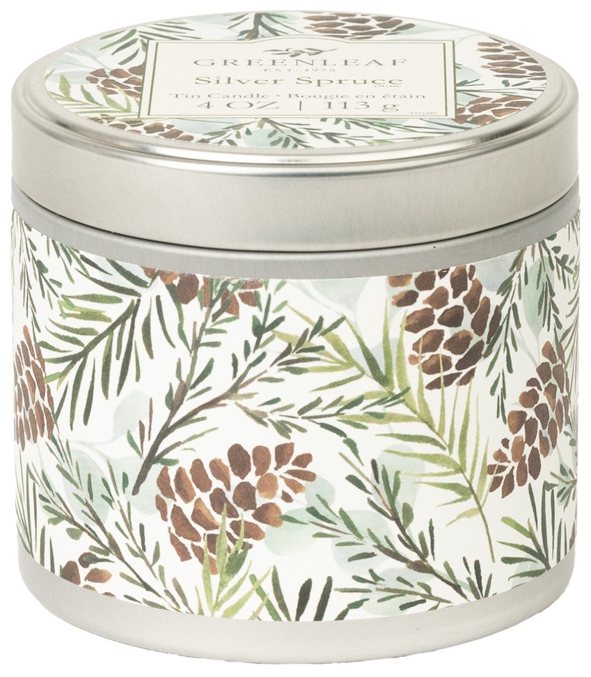 Greenleaf Vonná svíčka v plechové dóze Silver Spruce