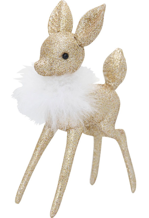 GreenGate Vánoční ozdoba Bambi zlatá