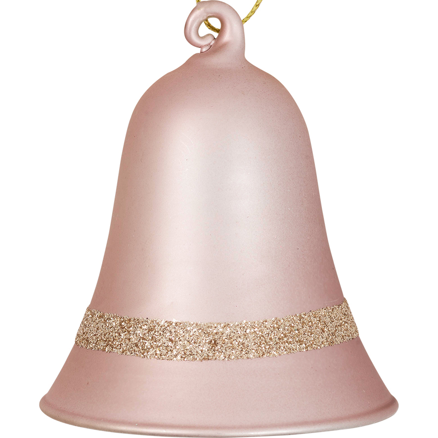 GreenGate Vánoční ozdoba Madison zvonek růžový