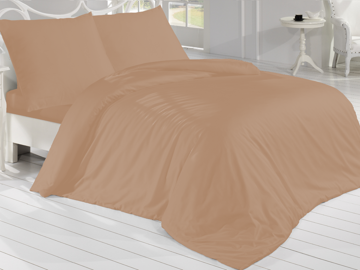 Francouzské povlečení Satén 220x220, 70x90cm Béžová