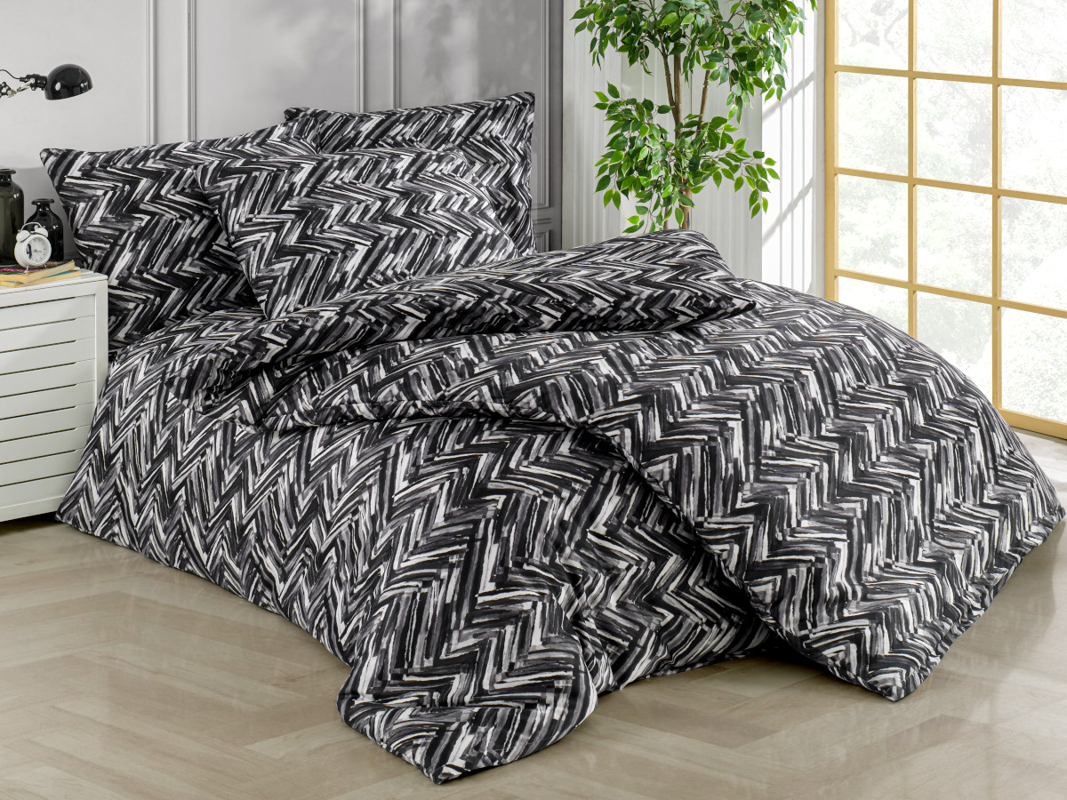 Francouzské povlečení Satén 220x220, 70x90cm Adonis black