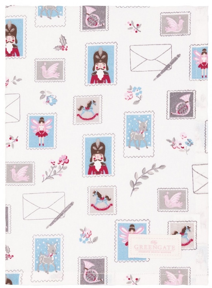 GreenGate Kuchyňská utěrka Xmas Letter White