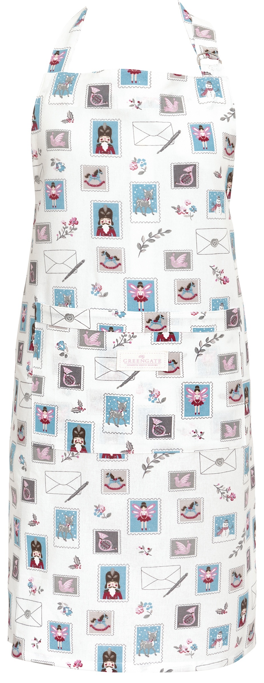 GreenGate Kuchyňská zástěra Xmas Letter White