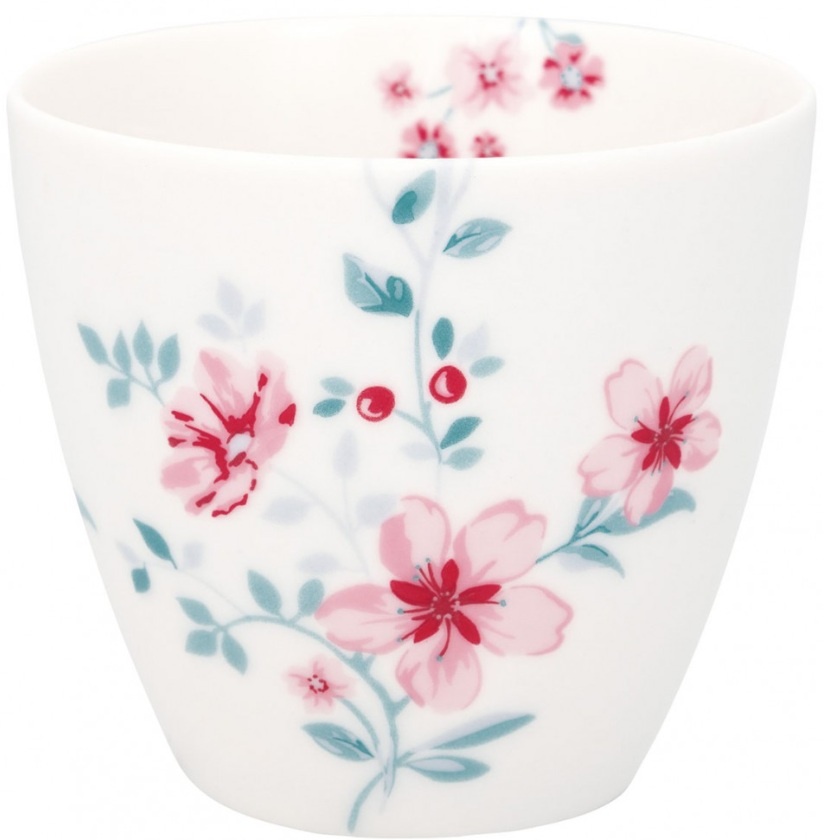 GreenGate Porcelánový hrnek na latté Alasie White