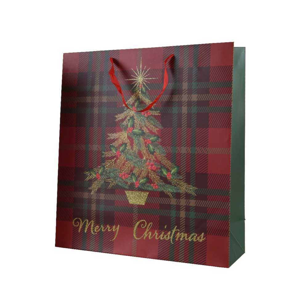 Kaeming Dárková  taška XMAS TREE, 12x30x42 cm, červená, KSD