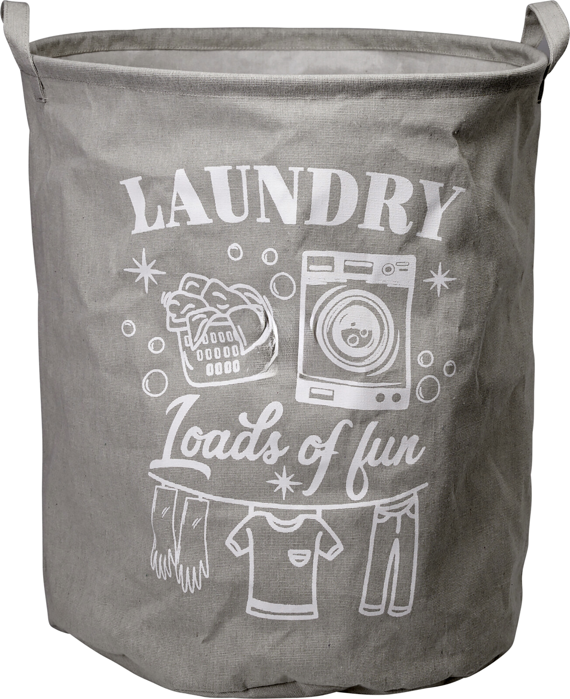 H&L Plátěný koš na prádlo s uchy 50x40cm, světle šedá