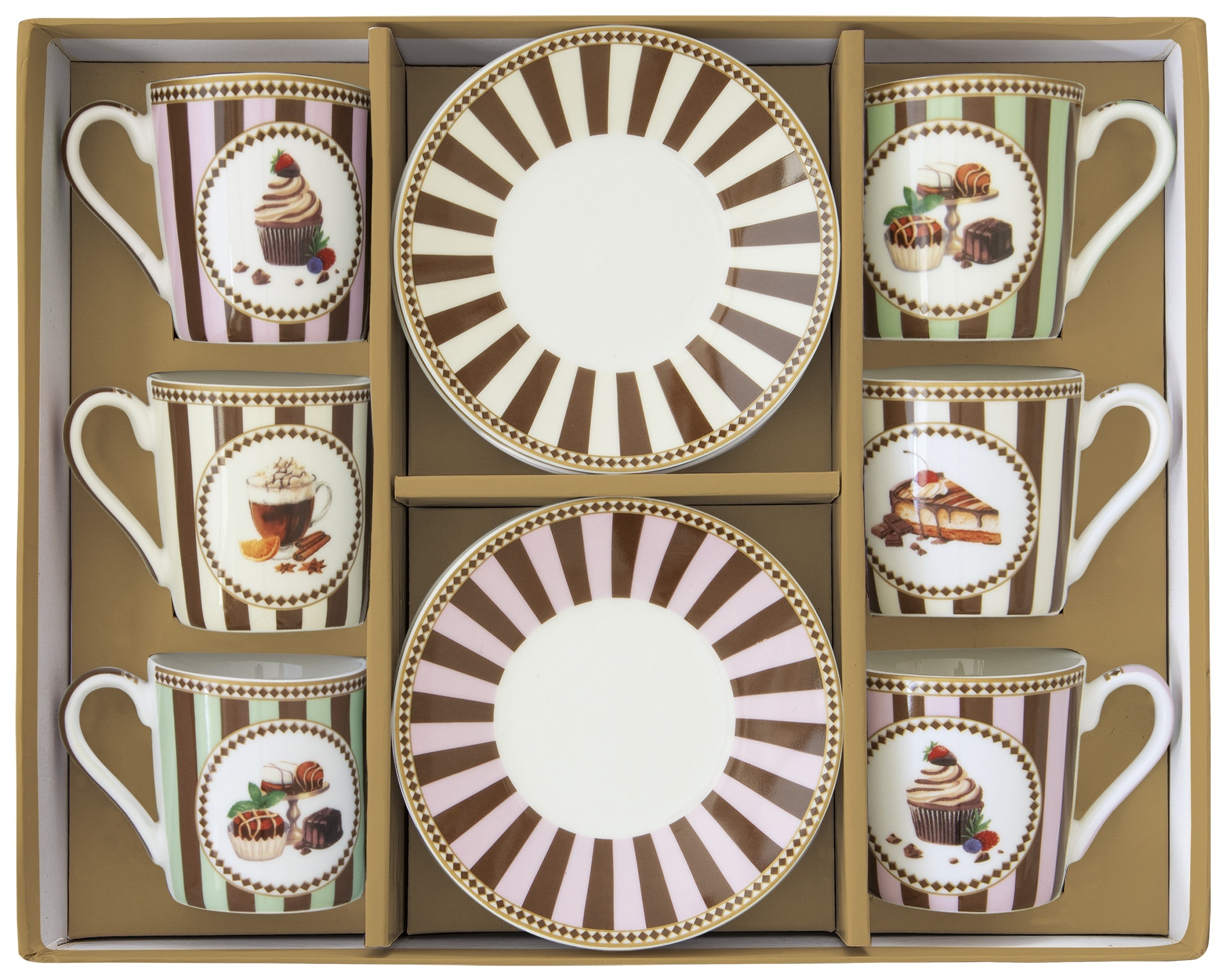 Easy Life Porcelánové šálky a podšálky na kávu Sweet Moments