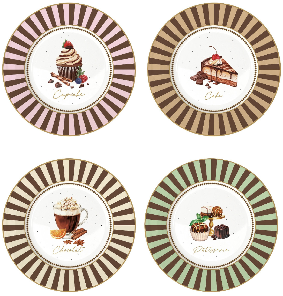 Easy Life Porcelánové dezertní talíře Sweet Moments