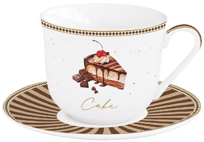 Easy Life Porcelánový šálek a podšálek Sweet Moments