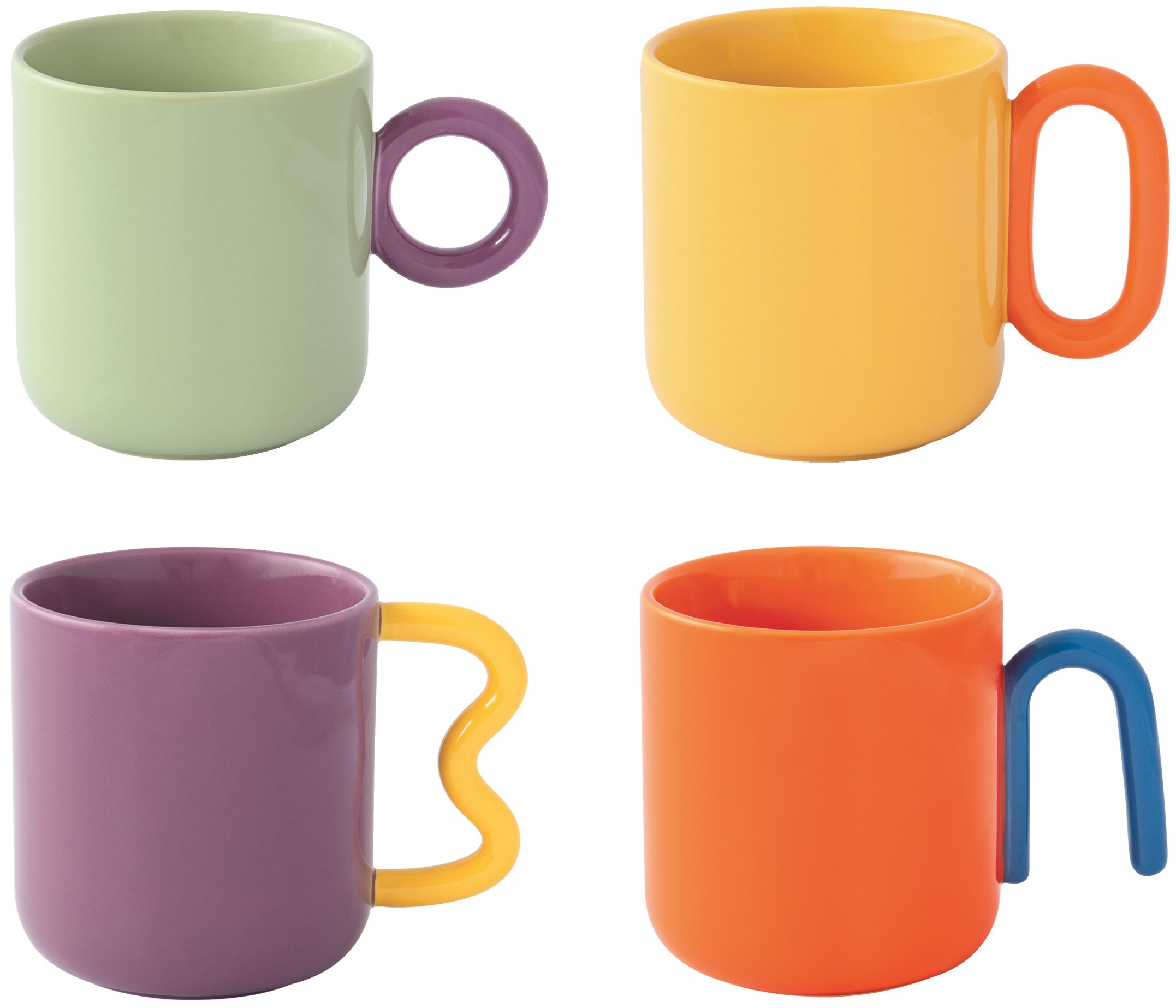 Easy Life Sada čtyř porcelánových hrnků Creative Coloured