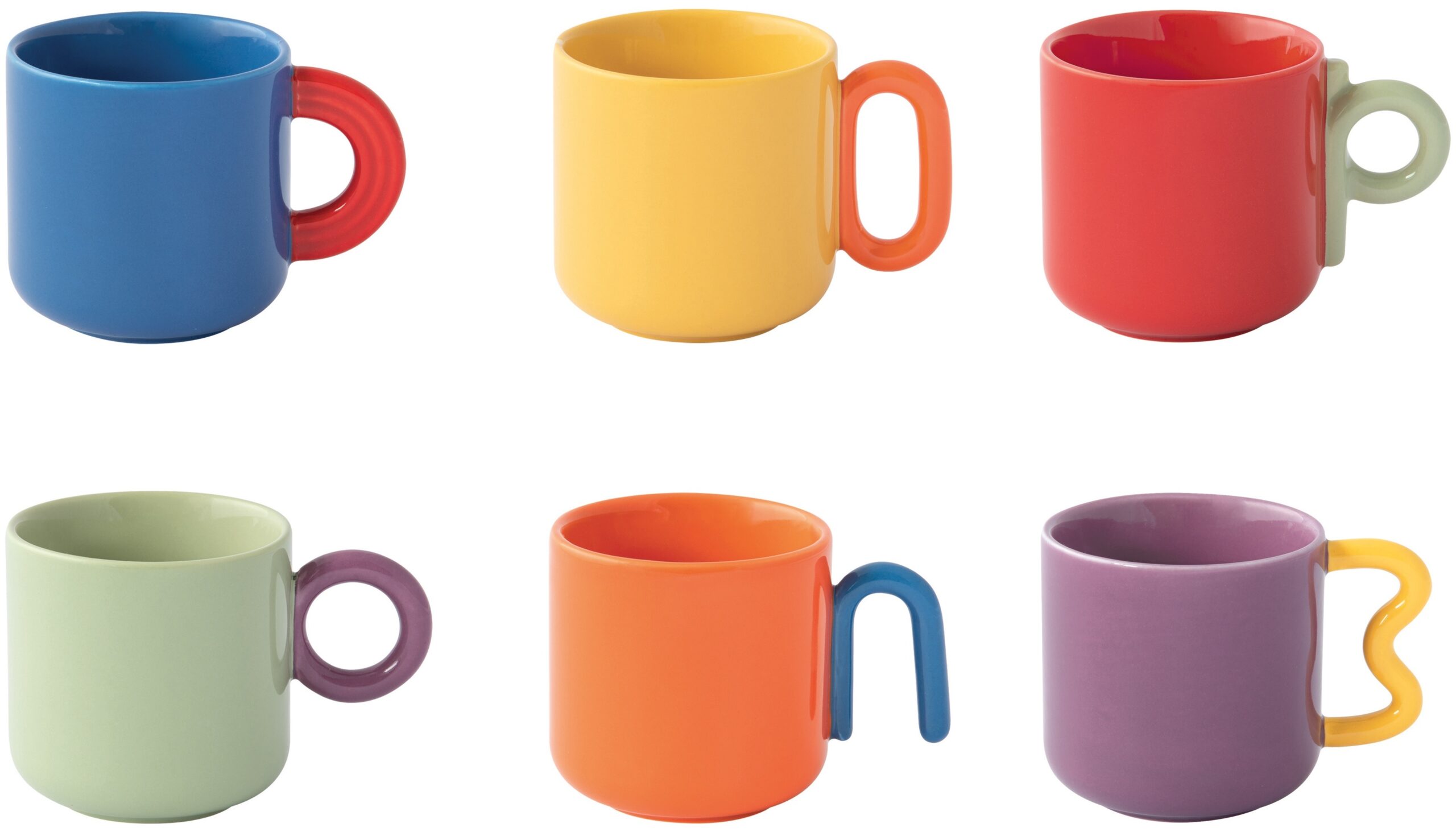 Easy Life Sada šesti porcelánových hrnků Creative Coloured