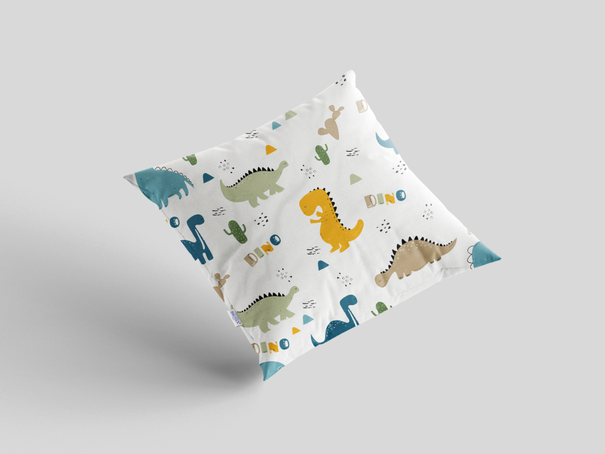 Bavlněný povlak na polštář 40x40 cm s dětským motivem dino