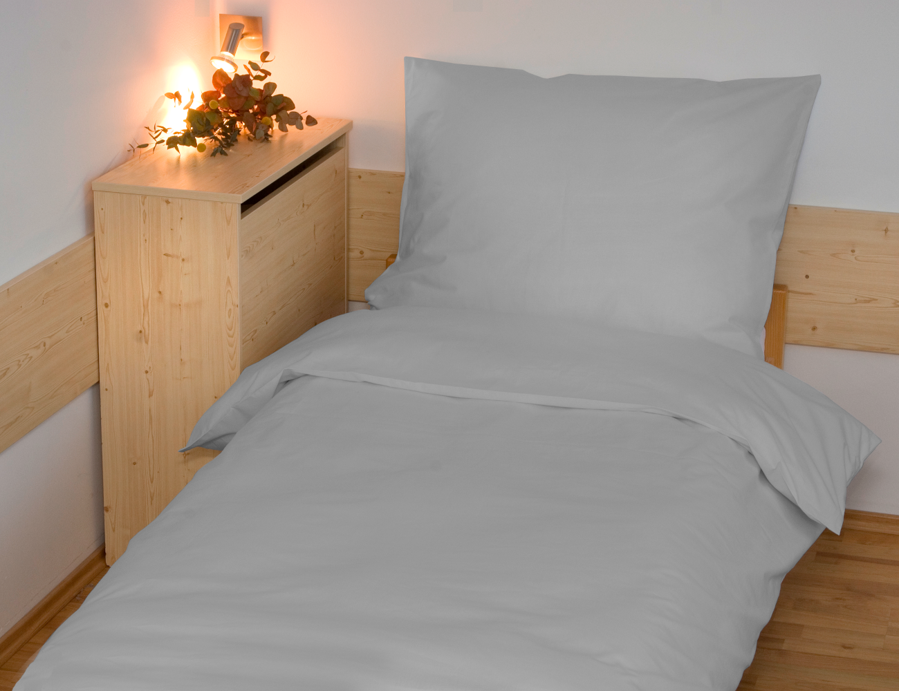 Povlečení francouzské bavlna UNI 200x200,70x90 světle šedé