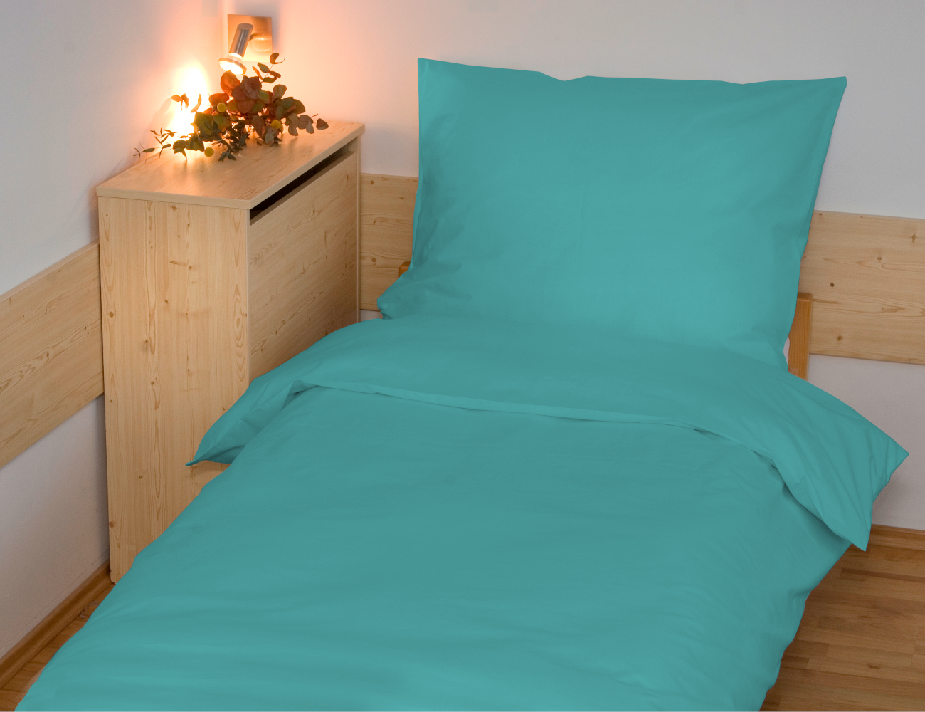 Povlečení francouzské bavlna UNI 200x200,70x90 tyrkysové