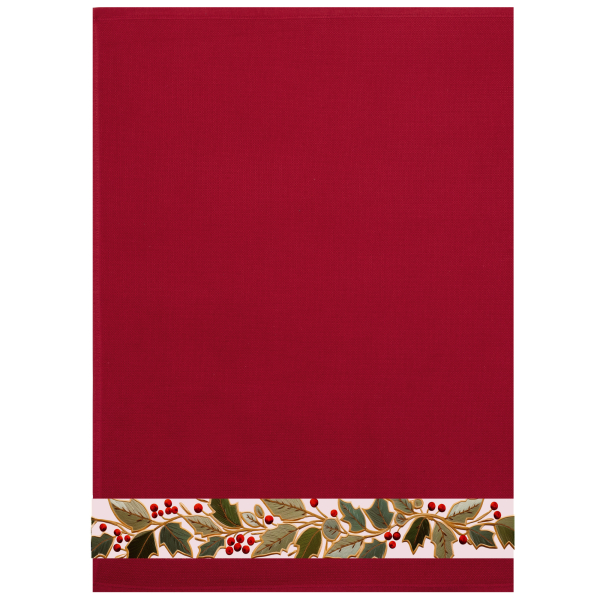 Framsohn Vánoční utěrka lístky červená