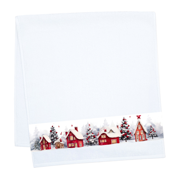 Framsohn froté ručník vánoce domečky bílá