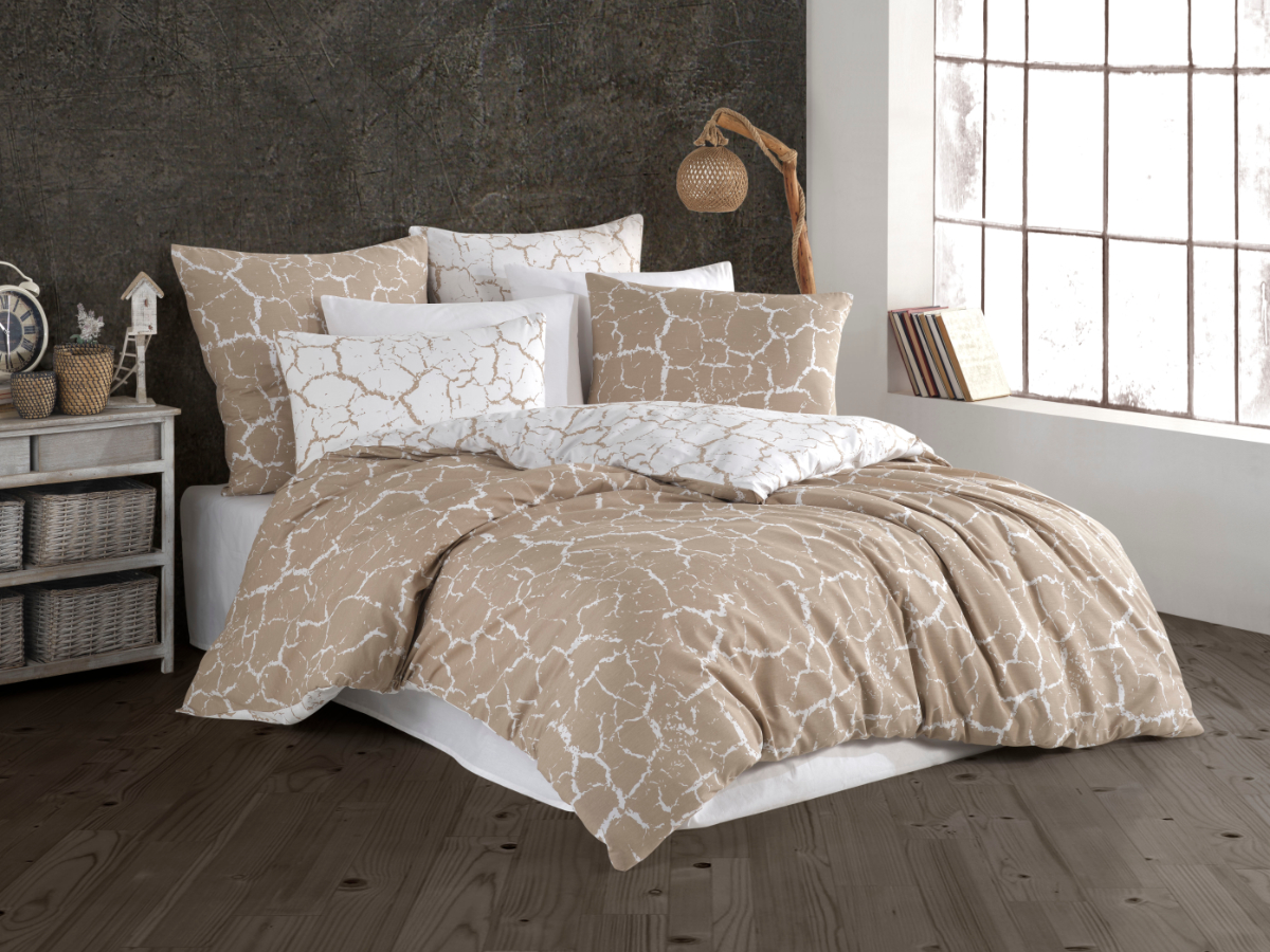 Povlečení francouzské bavlna 220x220,70x90 Misty beige