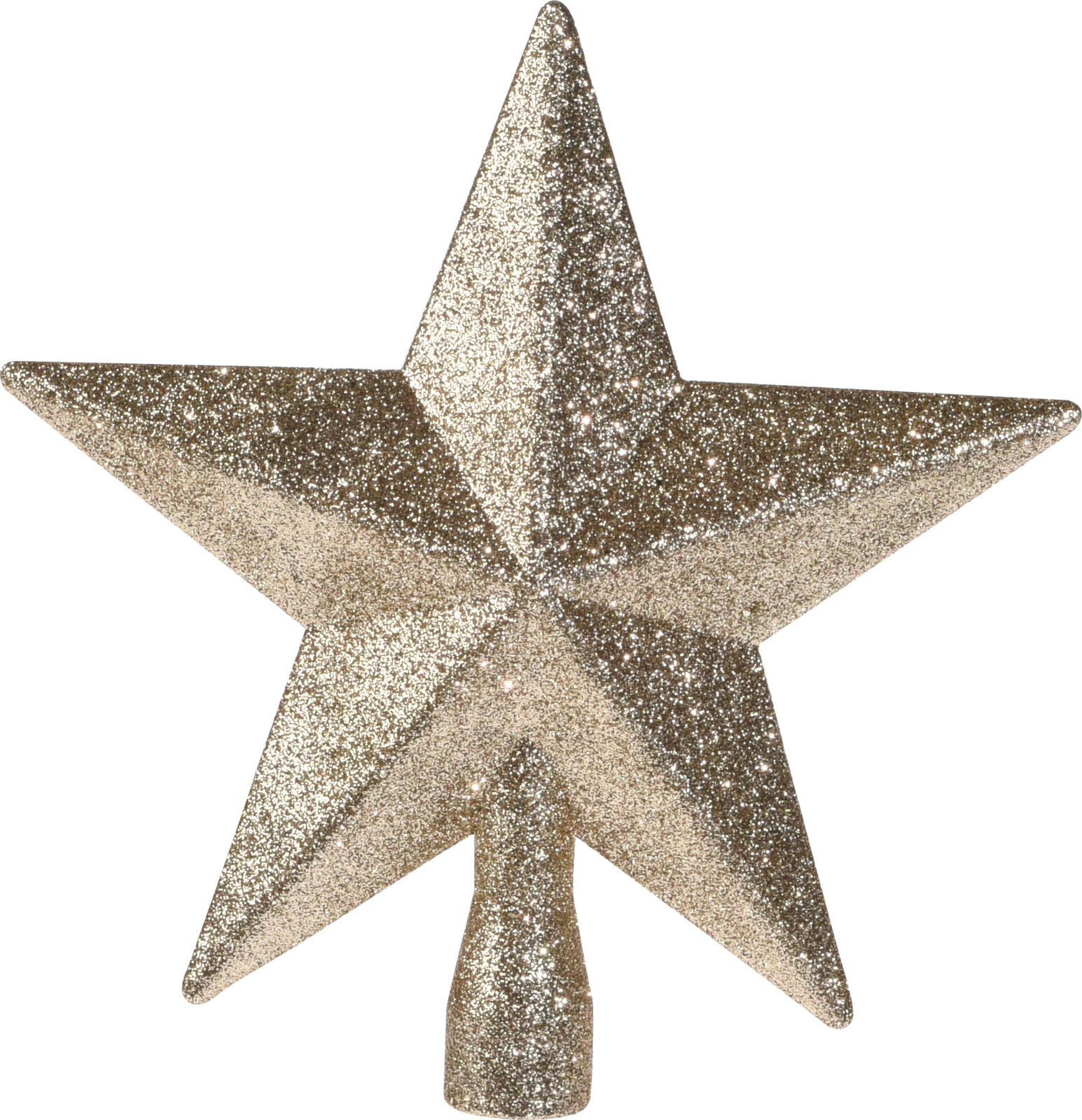 H&L Špička na vánoční stromek hvězda 20cm, zlatá se třpytem