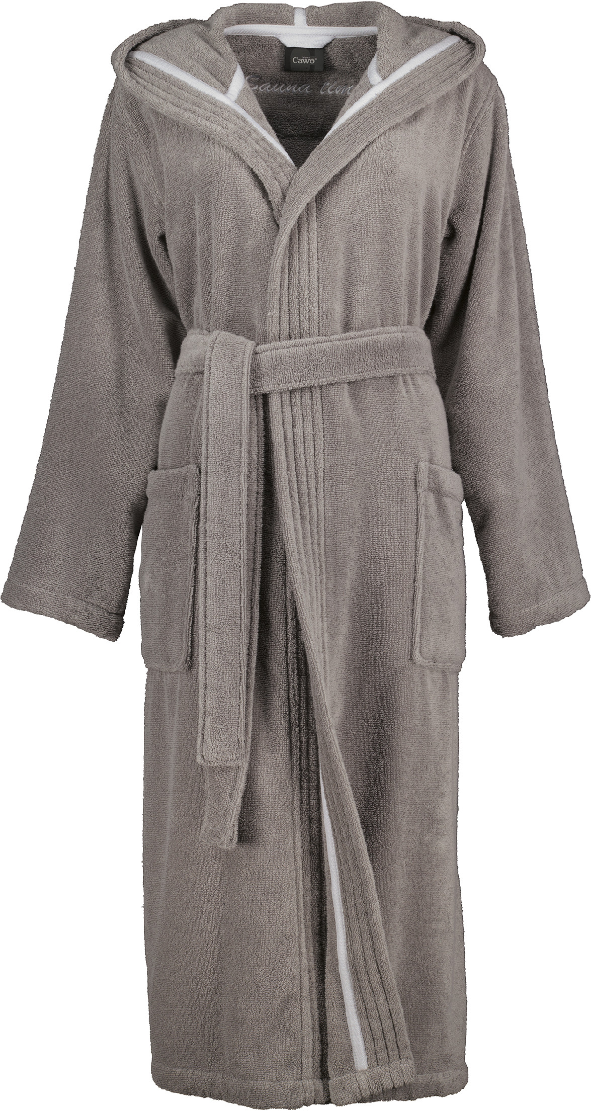 Dámský župan s kapucí Sauna Time 832 – šedý, CAWÖ Velikost: M