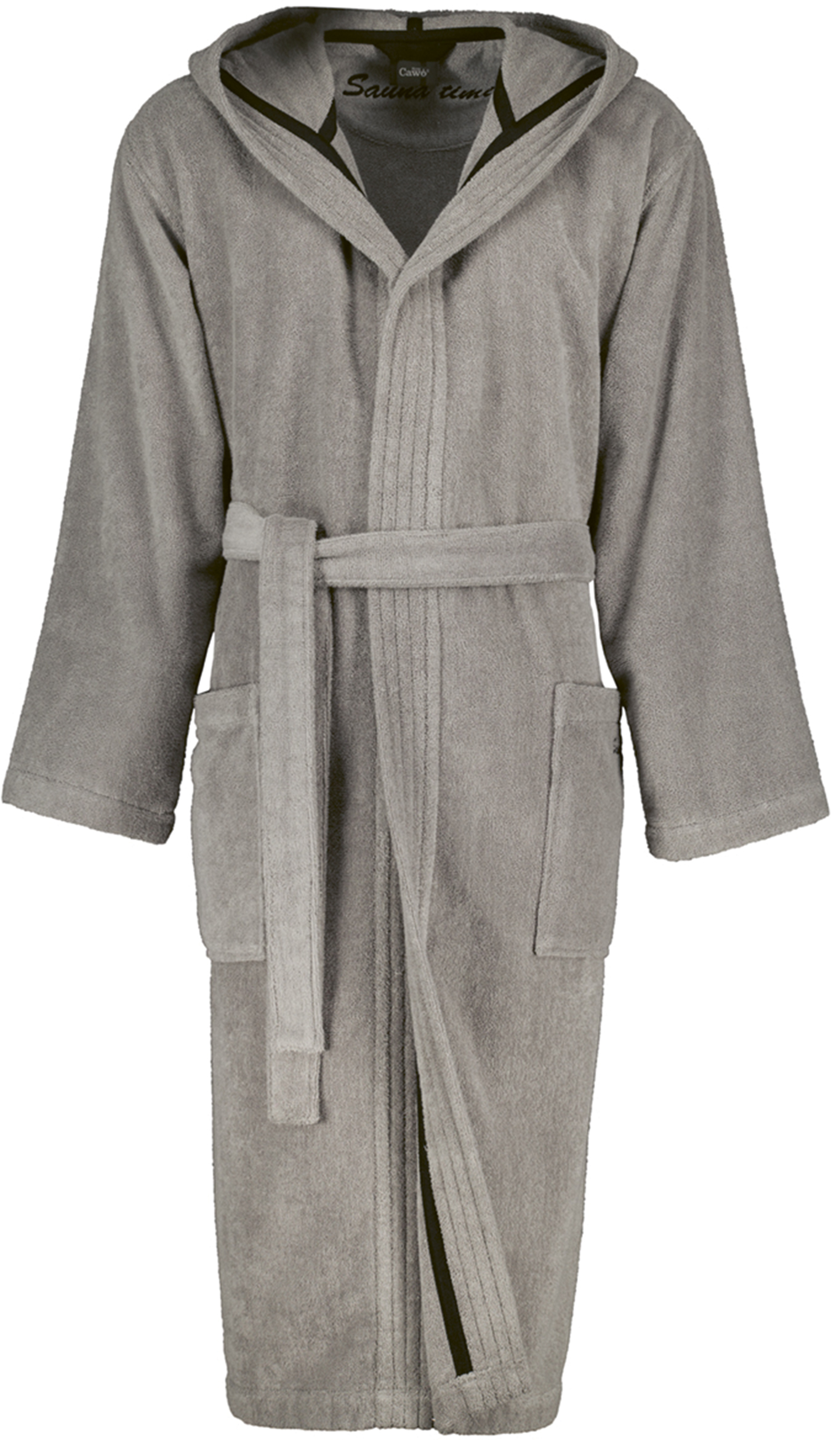 Pánský župan s kapucí Sauna Time 833 – šedý, CAWÖ Velikost: S