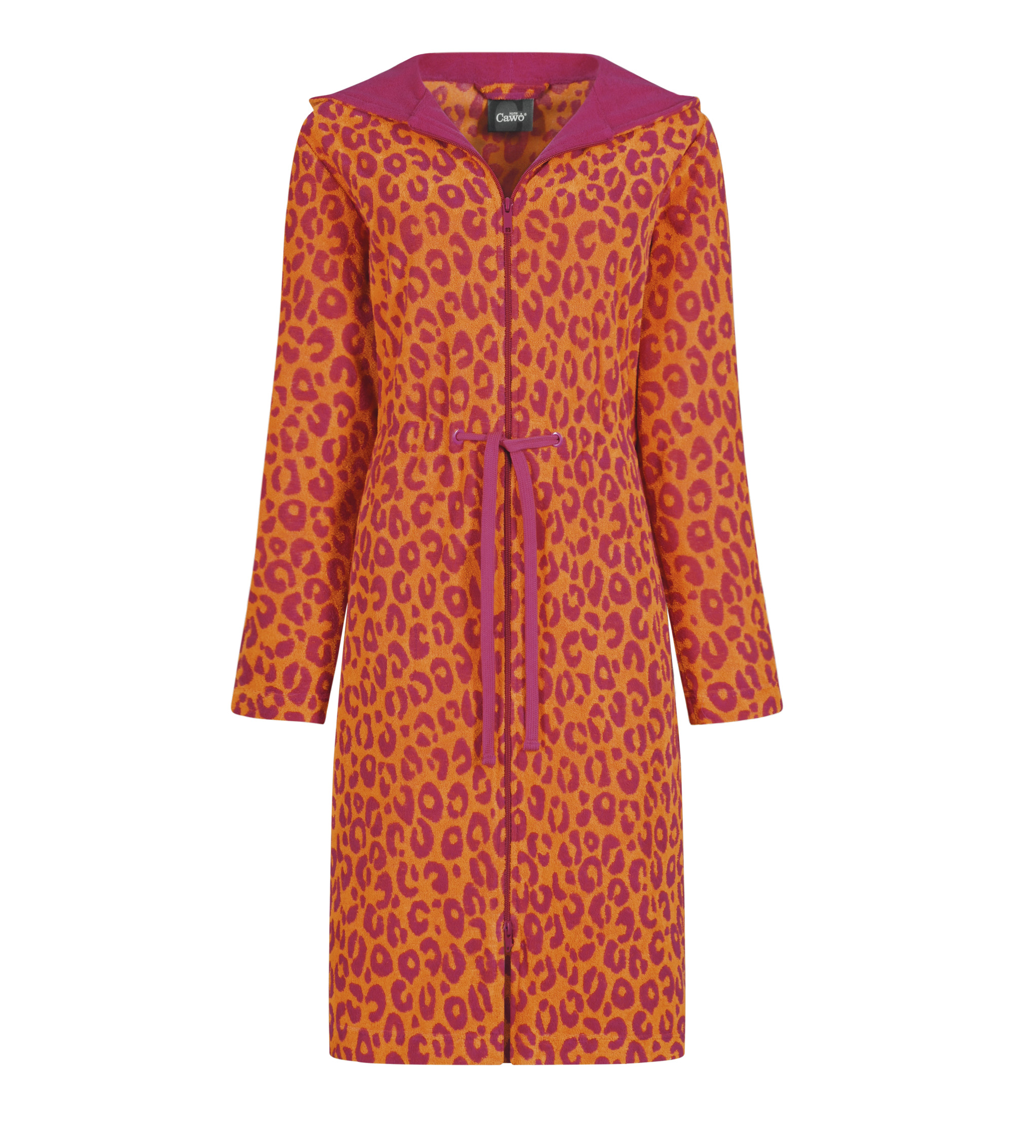 Dámský krátký župan s kapucí Two Tone Leo 851 – růžová, CAWÖ Velikost: M