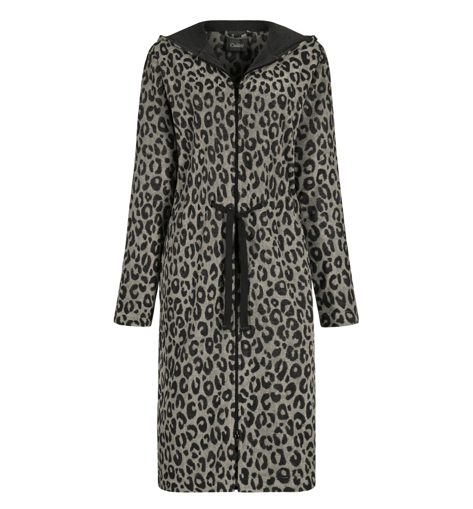 Dámský krátký župan s kapucí Two Tone Leo 851 – čedičová, CAWÖ Velikost: XS