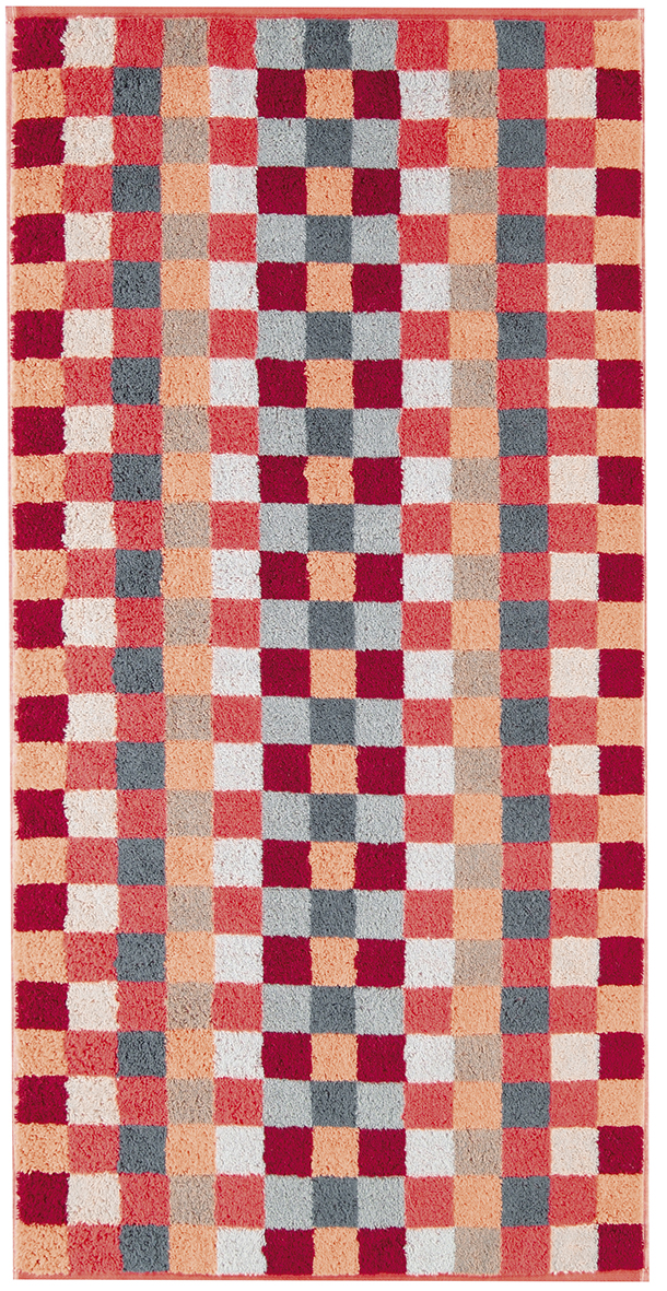 Ručník Unique Karo 942 – korálová, různé velikosti, CAWÖ Velikost: 30x50 cm