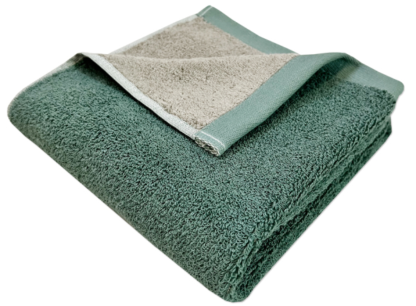 Ručníky BIO DOUBLE FACE, 007 zelená- tmavě béžová, více rozměrů, Framsohn Výška cm: 100, Šířka cm: 50