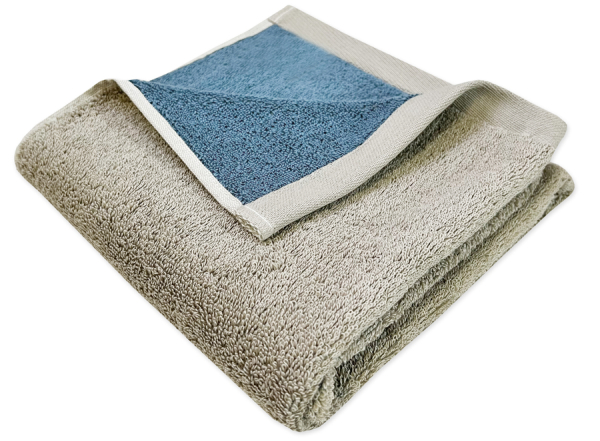 Ručníky BIO DOUBLE FACE, 008 tmavě béžová - modrá, více rozměrů, Framsohn Výška cm: 100, Šířka cm: 50