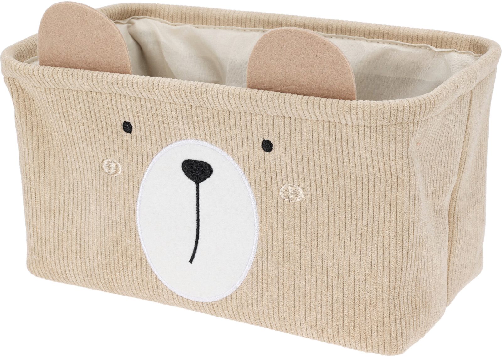 H&L Dětský úložný košík Medvěd,30x20x16 cm, manšestr ,béžová