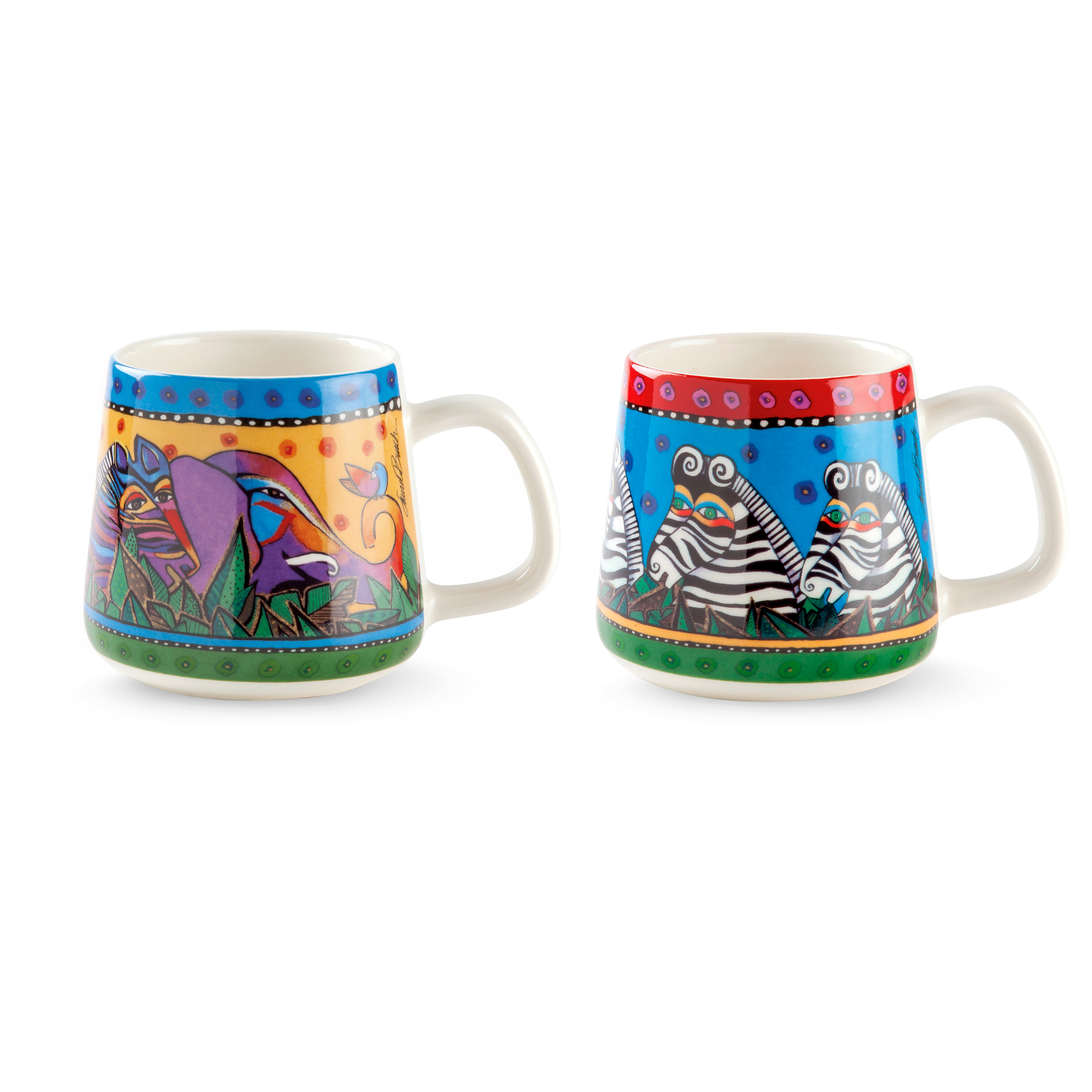 EGAN LAUREL BURCH JUNGLE SONG Sada 2 ks hrnek světle modrá/žlutá 360 ml